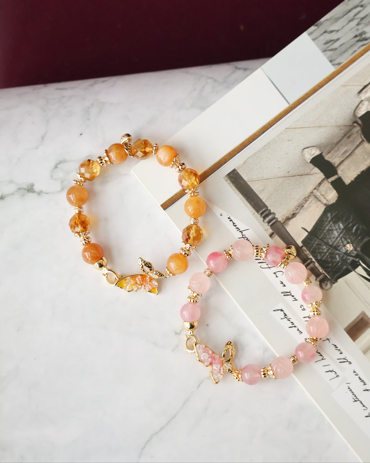 Andesine Labradorite, Citrine, Rose Quartz & Rhodonite — Navillera Collection | 10mm (Elastic)