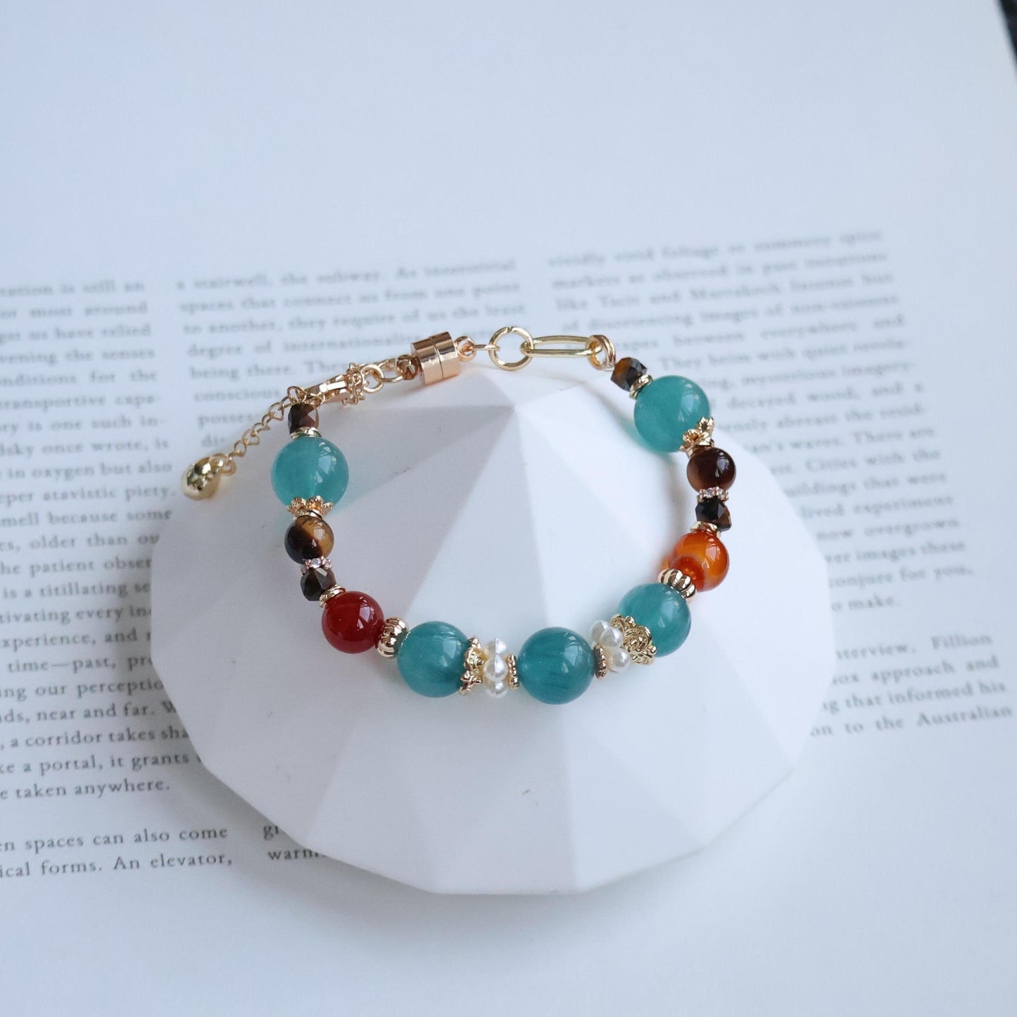 Fruit Pebbles: Blueberry Tomatoes 8mm (Chain, Magnetic Clasp with Adjustable Lobster Clasp)