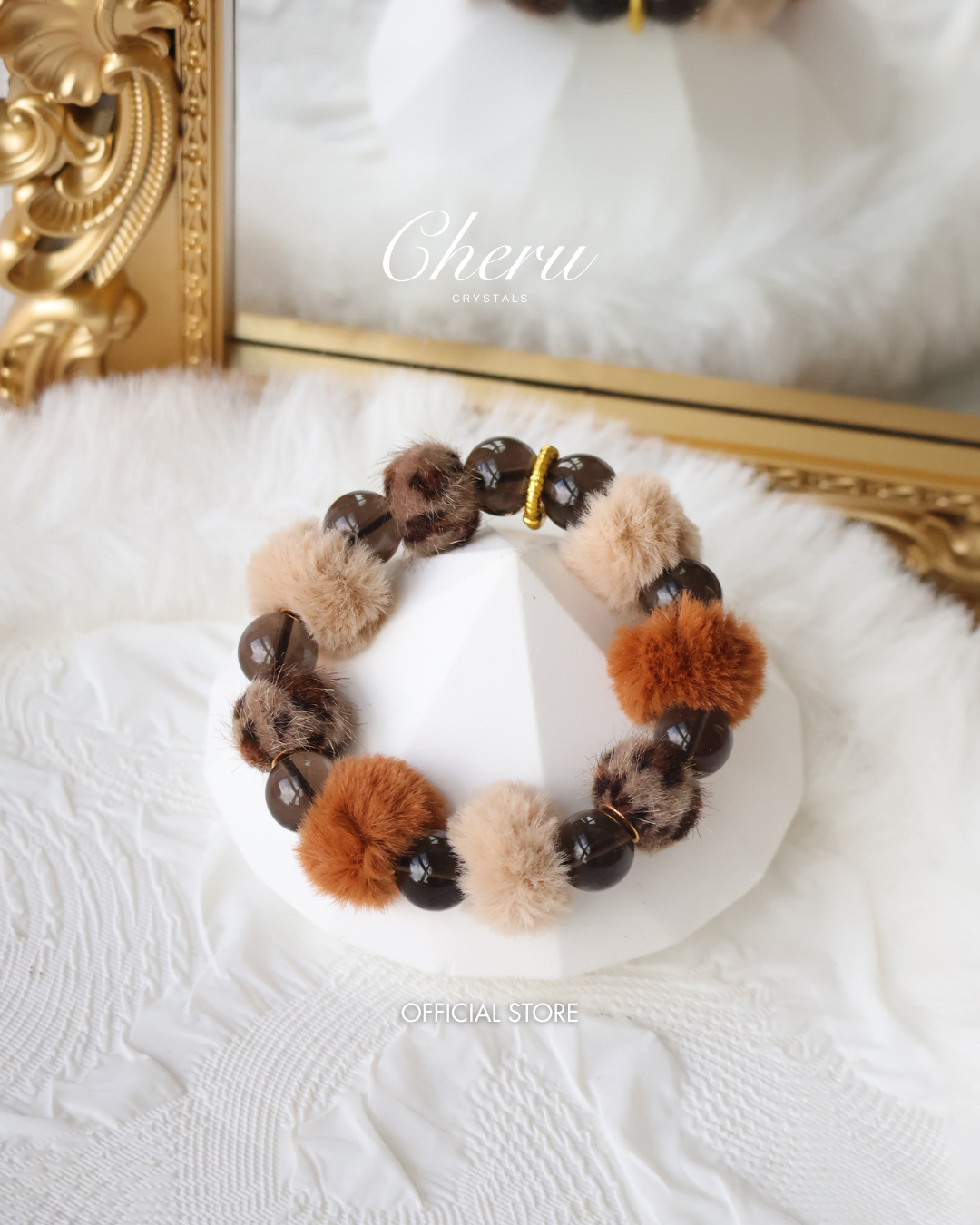 *Instocks* Leopard Chic - 12mm Smokey Quartz