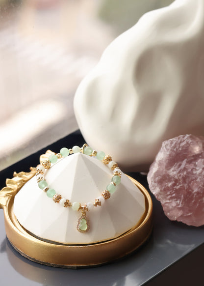Green Jadeite & Green Aventurine, Rose Quartz & Whie Jadeite, Girasol Quartz & Clear Quartz — Mini Hulu Series | 8mm (Elastic)
