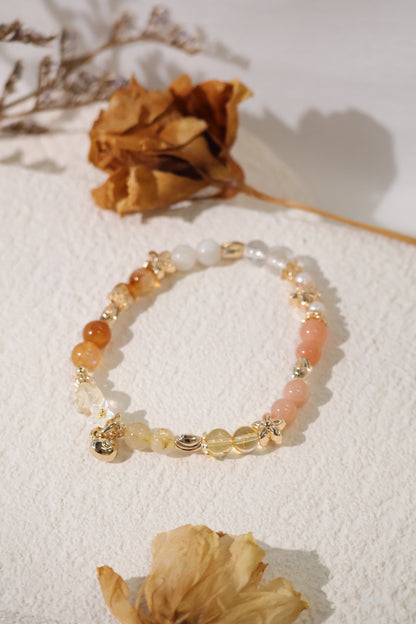 Amethyst, Kunzite, Strawberry Quartz, Rose Quartz, Aquamarine, Larimar, Gold Rutile & Honey Citrine — Mini Rosie Collection | 6mm (Elastic)