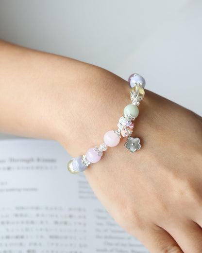 Rose Quartz, Kunzite, Blue Lace Agate, Lemon Quartz, Green Jadeite — Floryn | 8mm (Elastic)