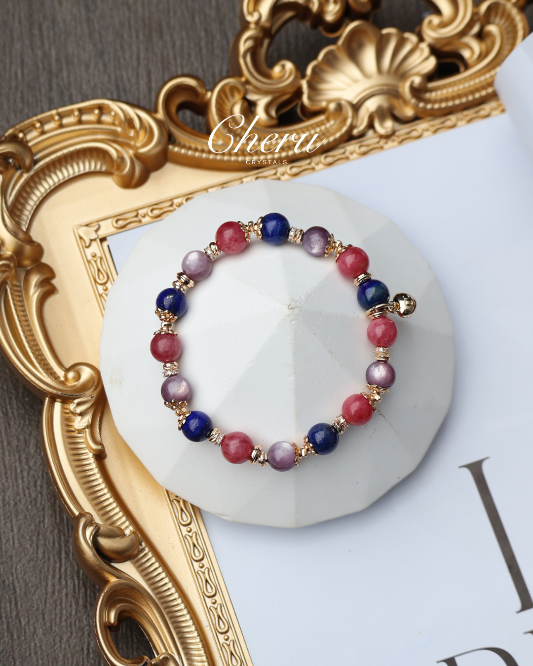 Lapis Lazuli, Rhodonite, Lepidolite — Cancer Horoscope Series | 8mm (Elastic)