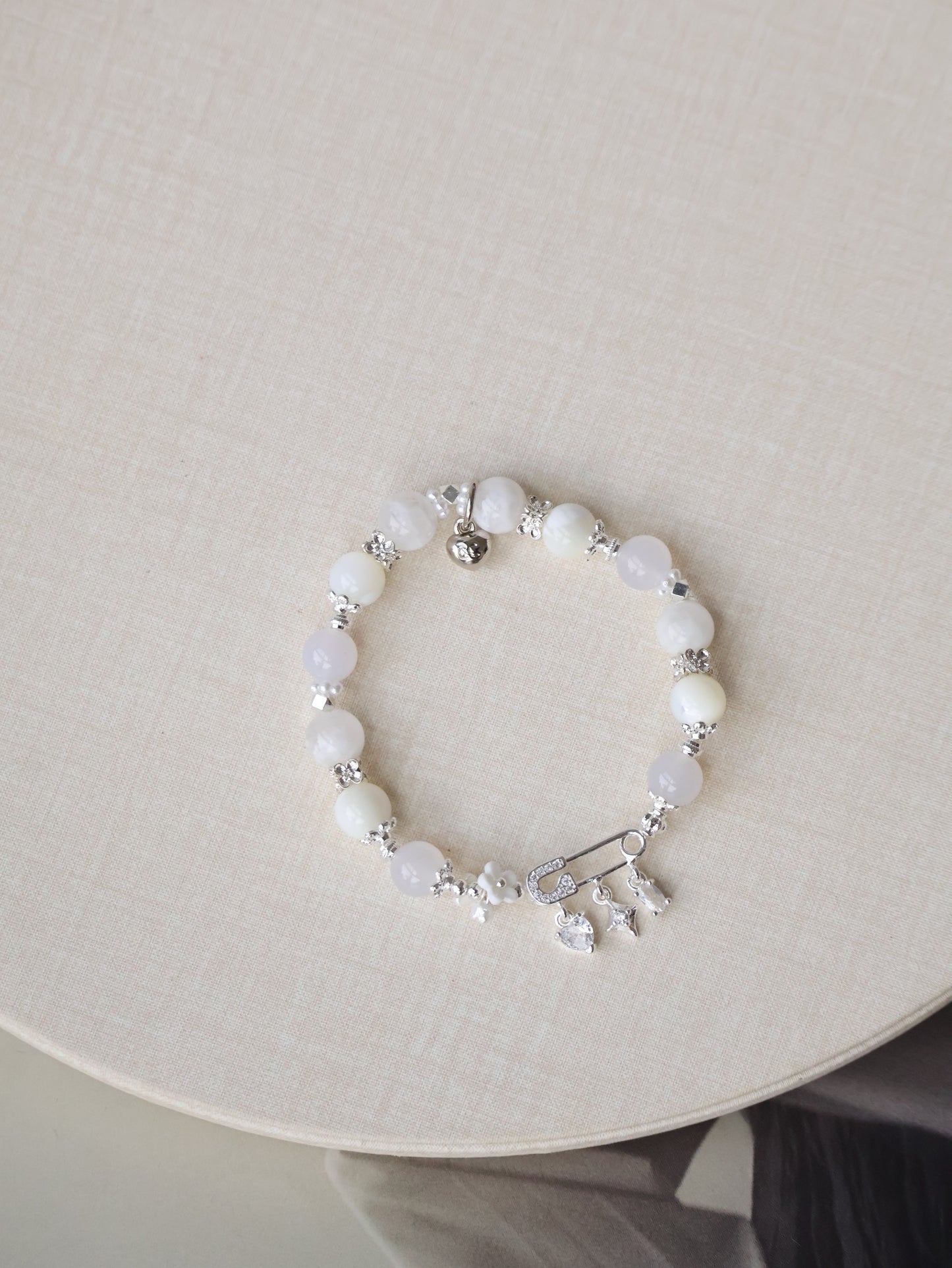 Aurielle Safety Pin Collection: White 8mm (Elastic)