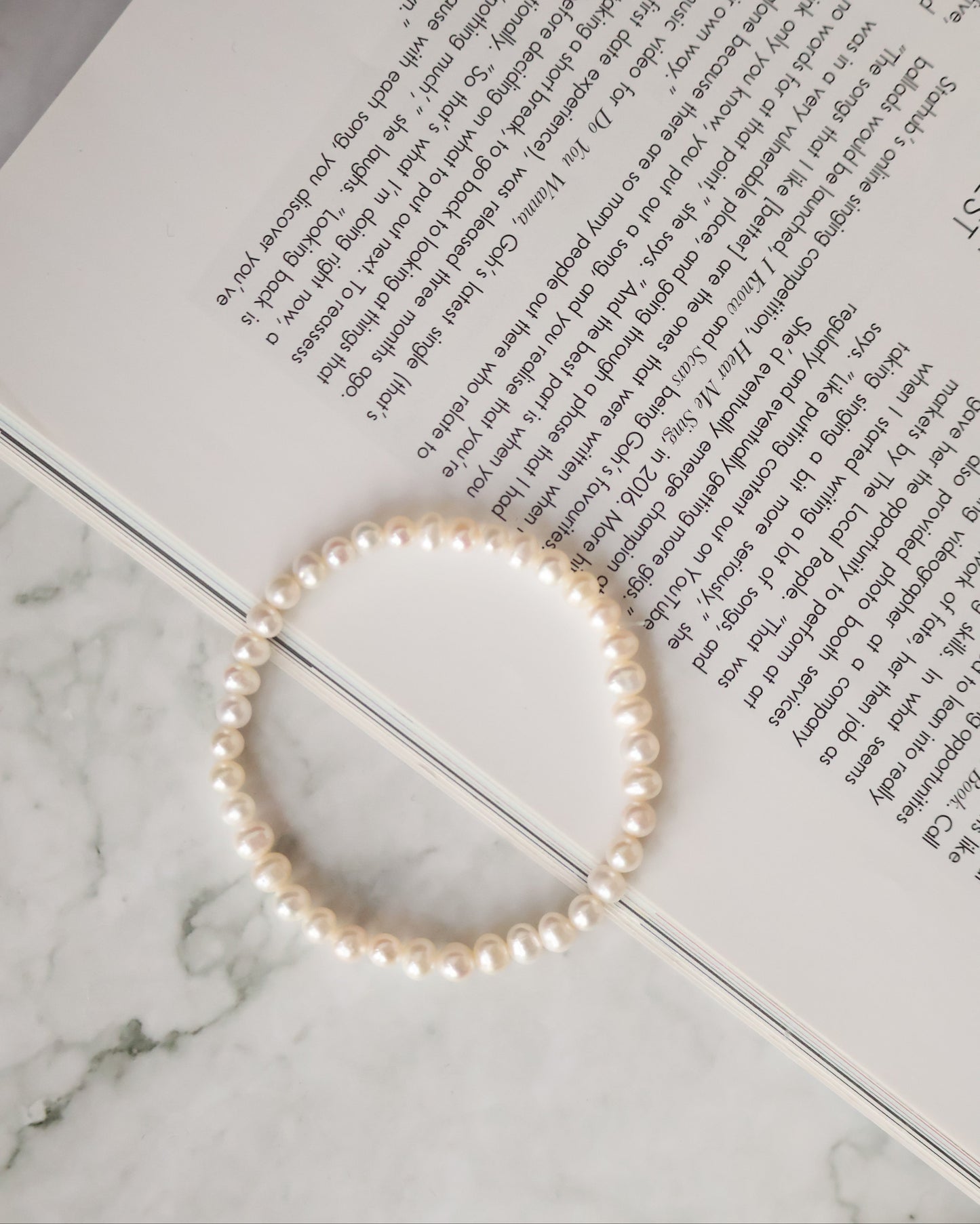 Freshwater Pearls — 3mm Full Bracelet | (Elastic)
