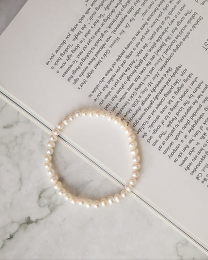 Freshwater Pearls — 3mm Full Bracelet | (Elastic)