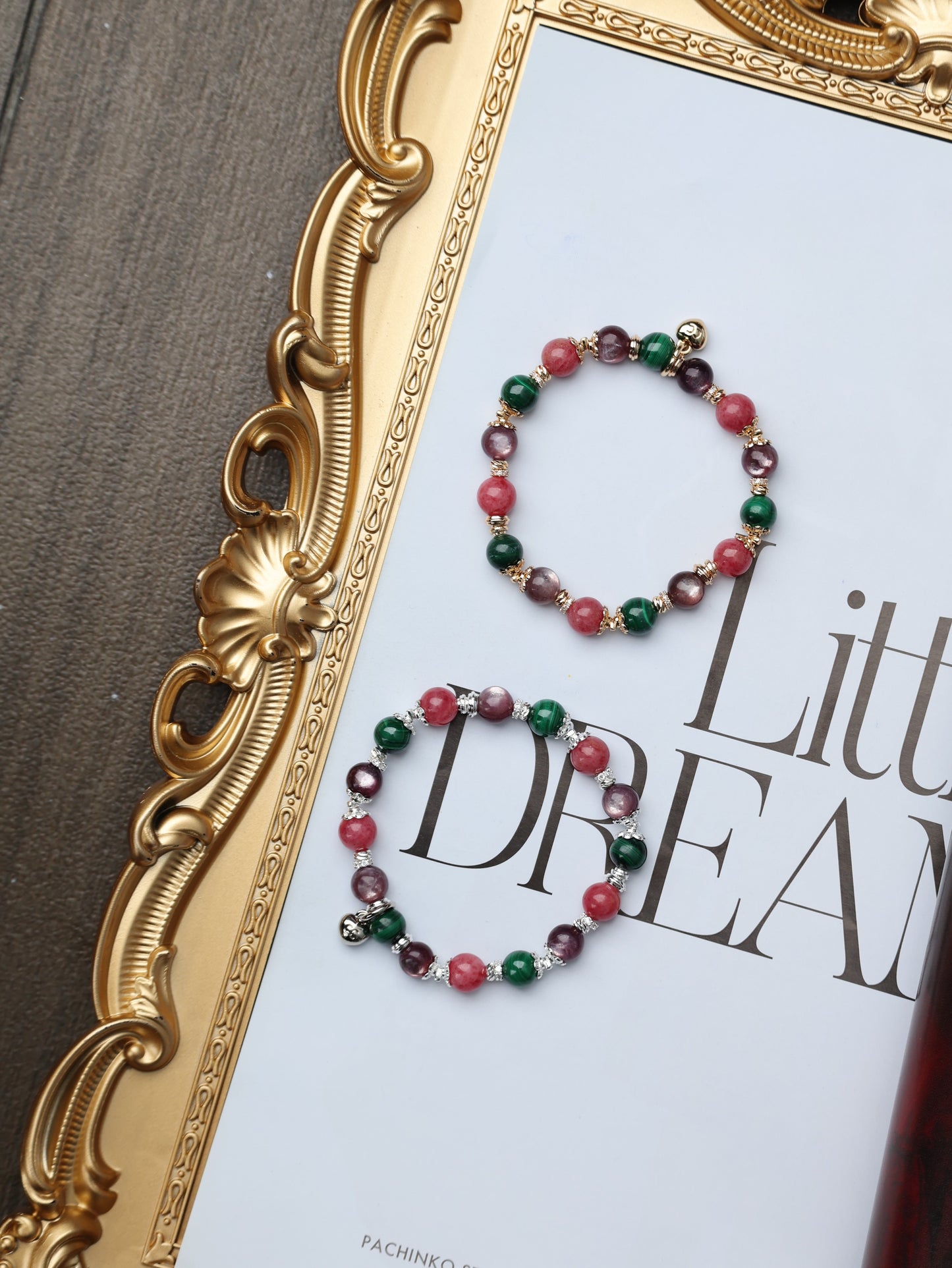 Malachite, Rhodonite, Lepidolite — Scorpio Horoscope Series | 8mm (Elastic)