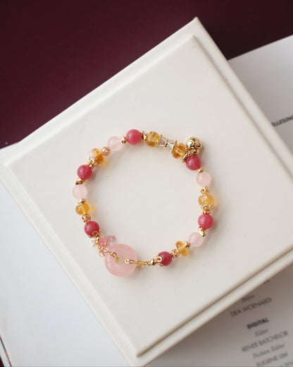 Citrine, Rhodonite, Rose Quartz — Everfae Ping An Kou Series | 6mm (Gold)