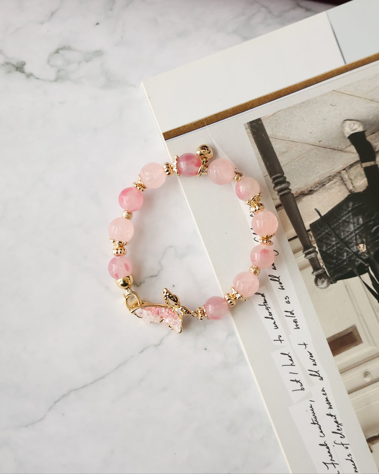 Andesine Labradorite, Citrine, Rose Quartz & Rhodonite — Navillera Collection | 10mm (Elastic)