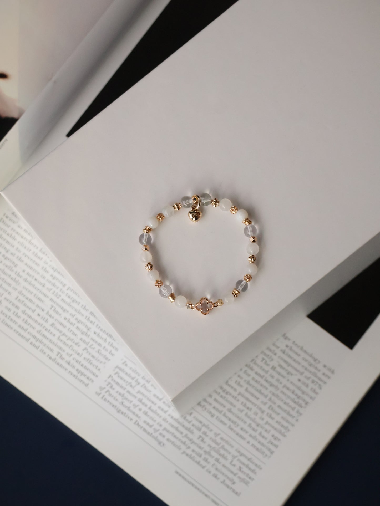 Lapis Lazuli, Rose Quartz & Moonstone Stackers Crystal Bracelet — Clover Alchemy Series 2.0 | 6mm (Elastic)