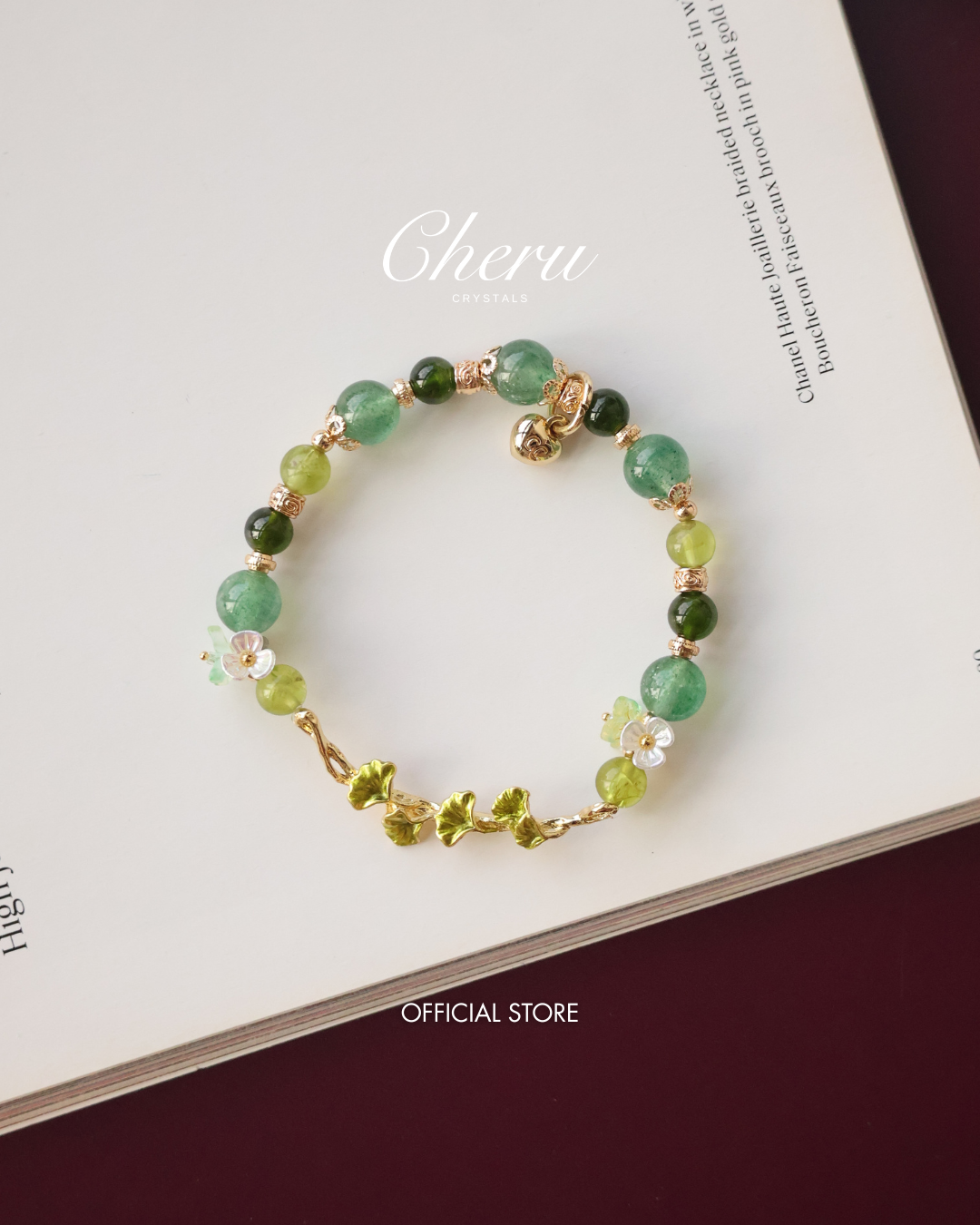 Green Strawberry Quartz, Peridot & Diopside — Midorin | 8mm (Elastic)