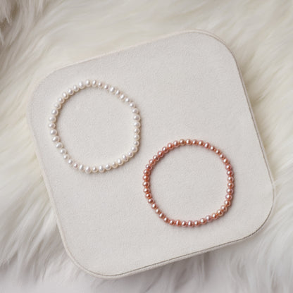 Full Freshwater Pearls Rose Champagne 3mm (Elastic)