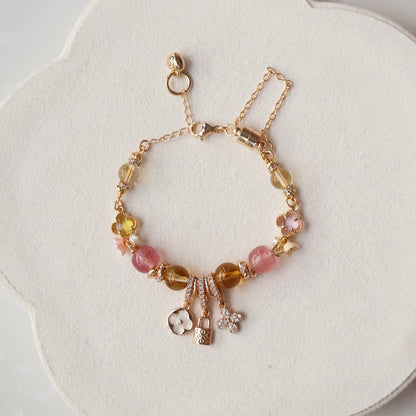 Honey Peach 蜜桃 8mm (Chain, Magnetic Clasp with Adjustable Lobster Clasp)