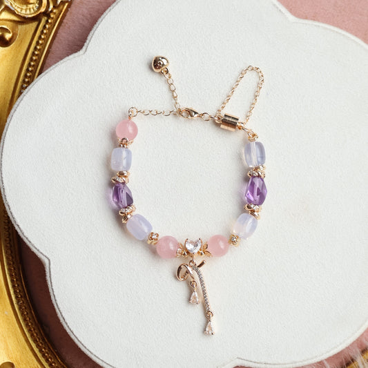 Breast Cancer Awareness: Prowess Heart 8mm (Chain, Magnetic Clasp with Adjustable Lobster Clasp)