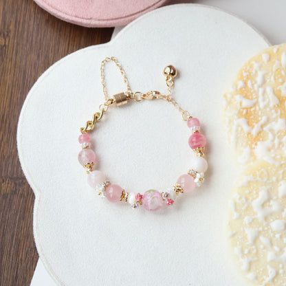 Fruit Pebbles: Sakura Spring 10mm (Chain, Magnetic Clasp with Adjustable Lobster Clasp)