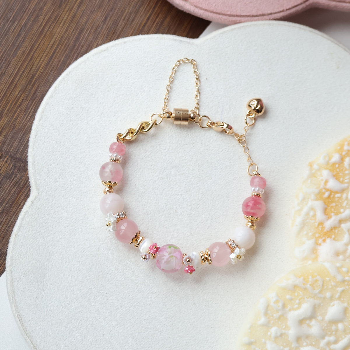 Fruit Pebbles: Sakura Spring 10mm (Chain, Magnetic Clasp with Adjustable Lobster Clasp)