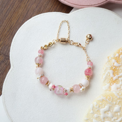 Fruit Pebbles: Sakura Spring 10mm (Chain, Magnetic Clasp with Adjustable Lobster Clasp)