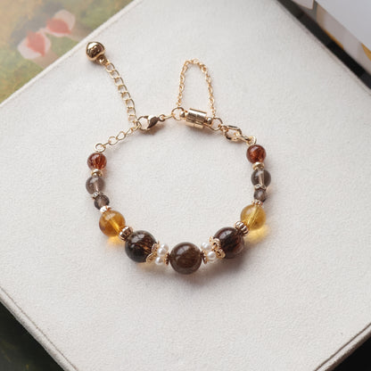 Fruit Pebbles: Burnt Cheesecake 10mm (Chain, Magnetic Clasp with Adjustable Lobster Clasp)