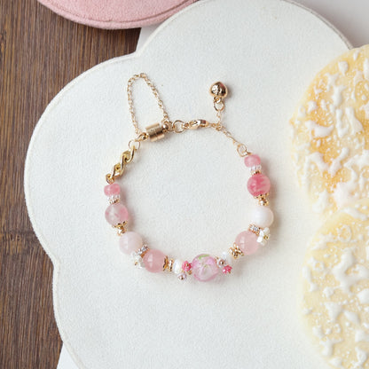 Fruit Pebbles: Sakura Spring 10mm (Chain, Magnetic Clasp with Adjustable Lobster Clasp)