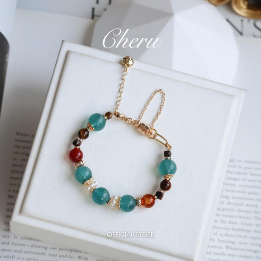 Fruit Pebbles: Blueberry Tomatoes 8mm (Chain, Magnetic Clasp with Adjustable Lobster Clasp)