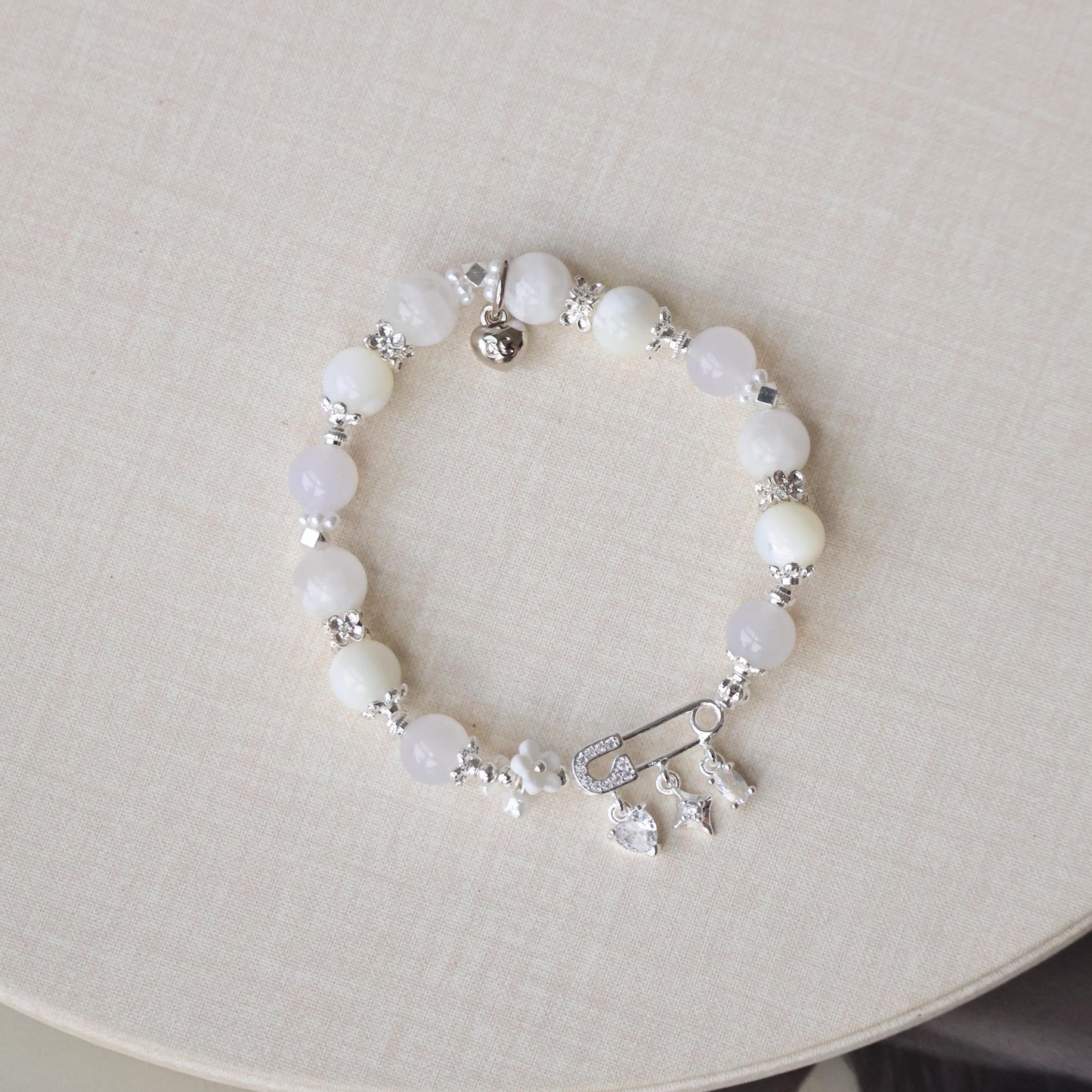 Aurielle Safety Pin Collection: White 8mm (Elastic)