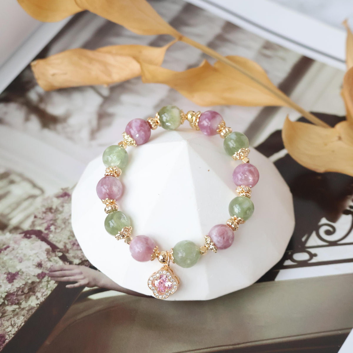 Cordelia Twin 10mm - Purple Emerald Mica & Green Emerald Mica (Elastic)