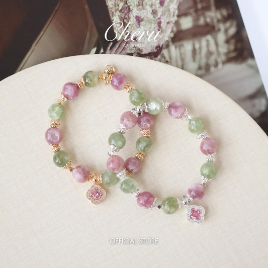 Cordelia Twin 8mm - Purple Emerald Mica & Green Emerald Mica (Elastic)