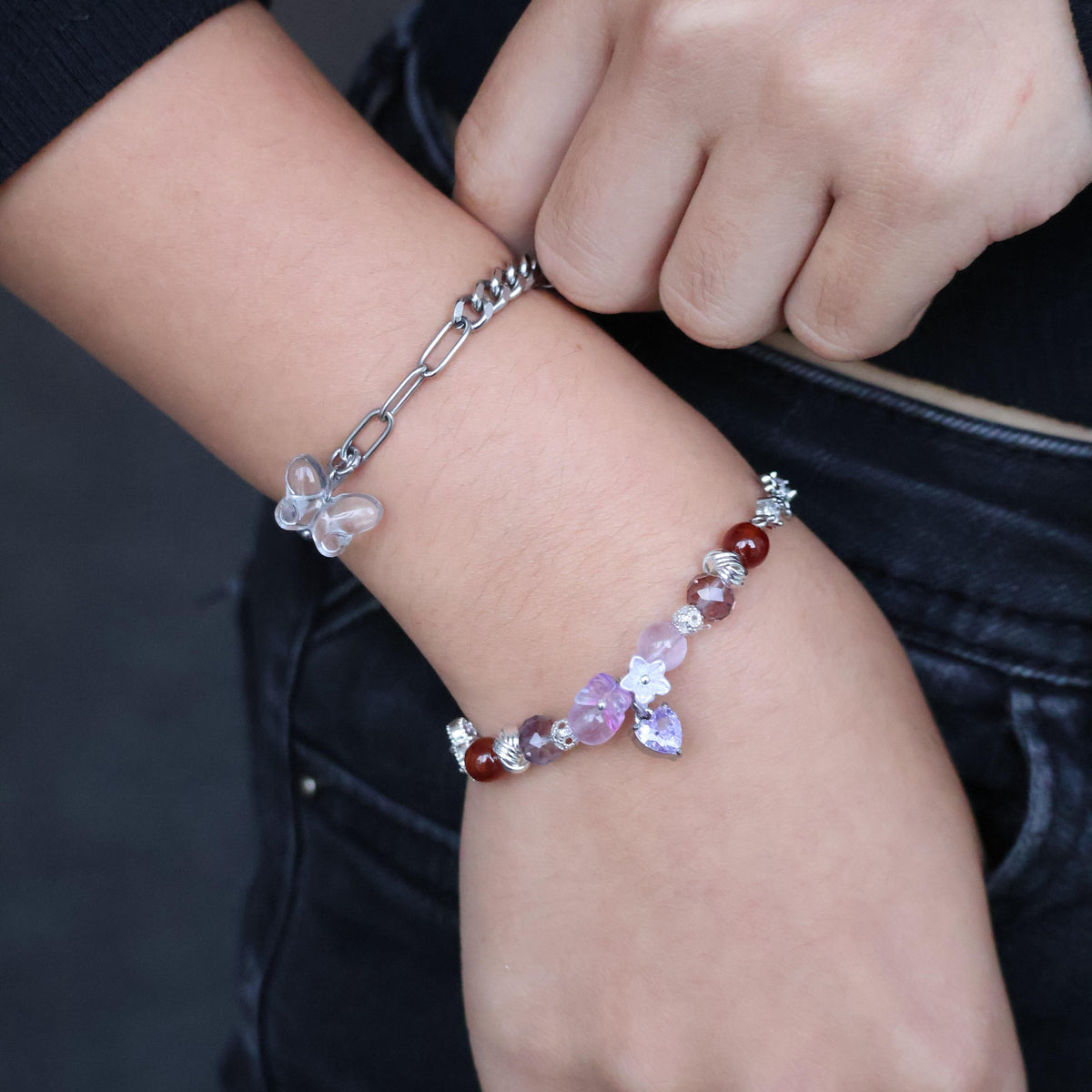 Purple Ghost 6mm (Chain, Magnetic Clasp with Adjustable Lobster Clasp)