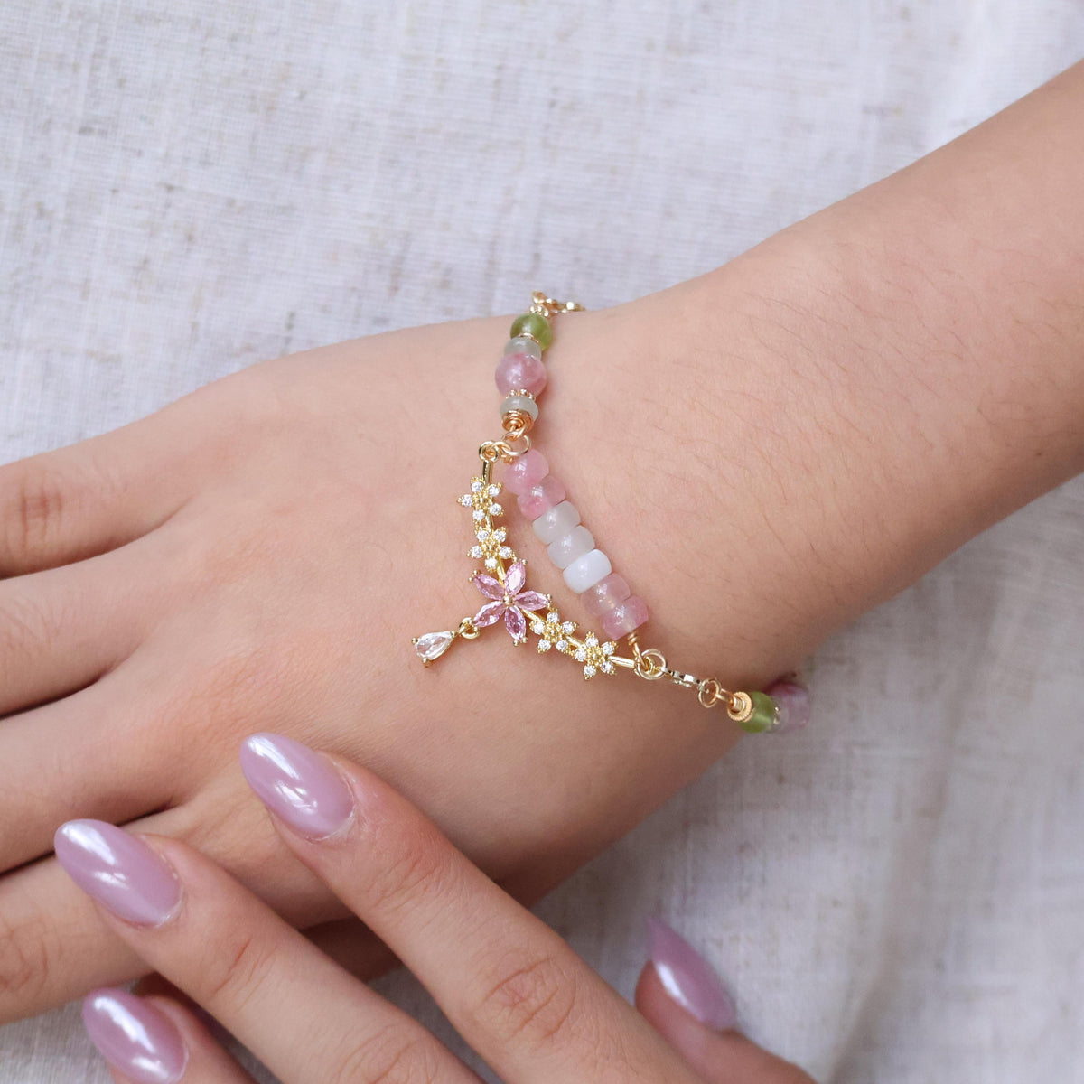 Be a Flower 6mm (Chain, Magnetic Clasp with Adjustable Lobster Clasp)