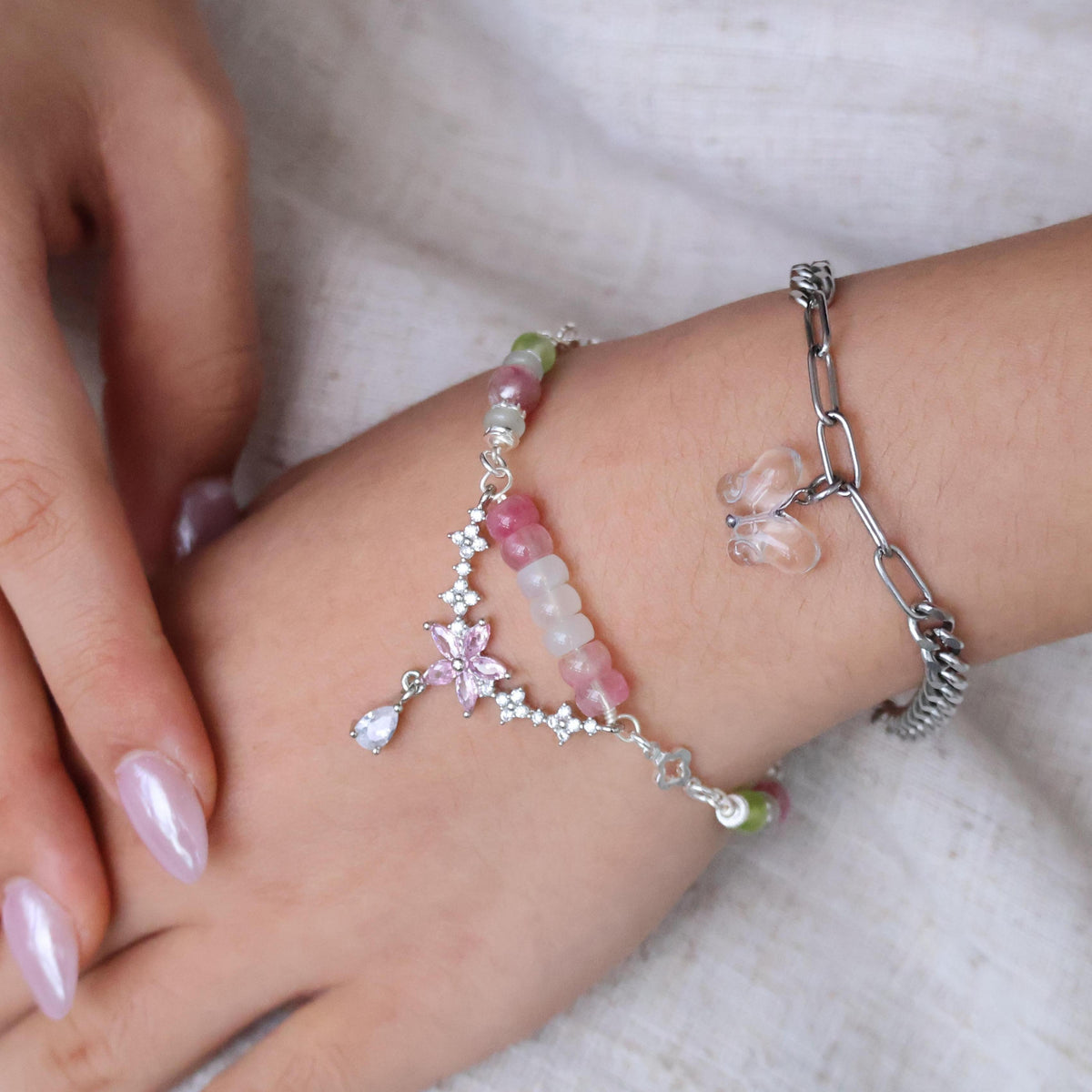 Be a Flower 6mm (Chain, Magnetic Clasp with Adjustable Lobster Clasp)