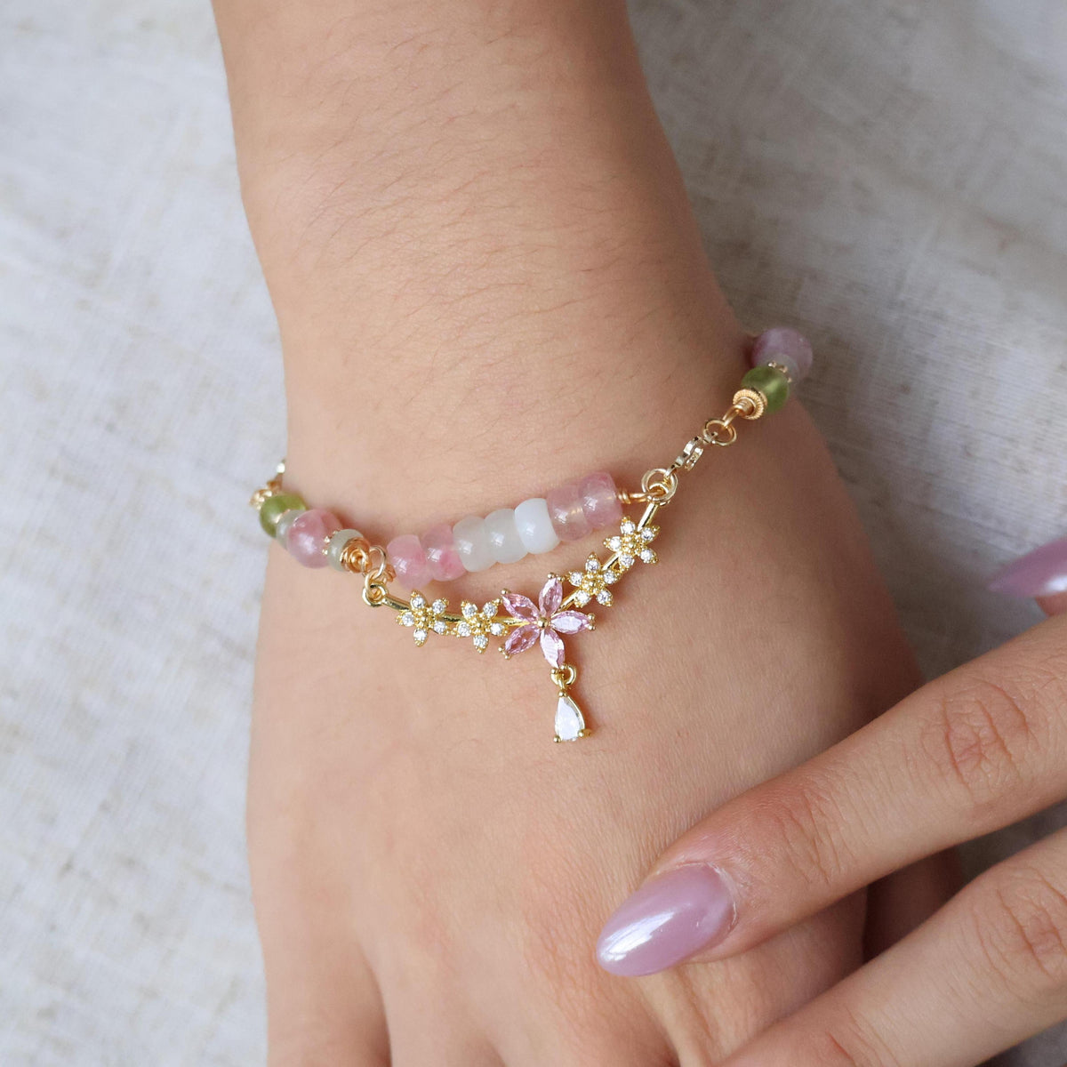Be a Flower 6mm (Chain, Magnetic Clasp with Adjustable Lobster Clasp)