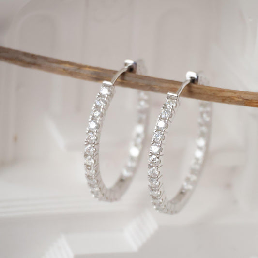 [Cheru] Liliana Moissanite Hoop Earrings AU750