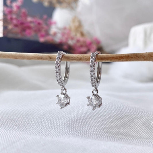 Briella 0.5CT Moissanite Hoop Huggies Earrings AU750