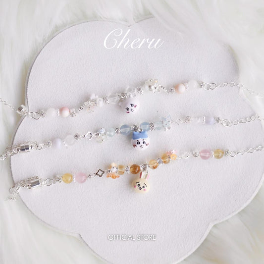 3 Little Cuties 6mm (Chain, Magnetic Clasp with Adjustable Lobster Clasp)