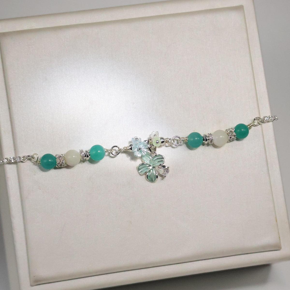 Forget Me Not 6mm (Chain, Magnetic Clasp with 14-18CM Adjustable Lobster Clasp)