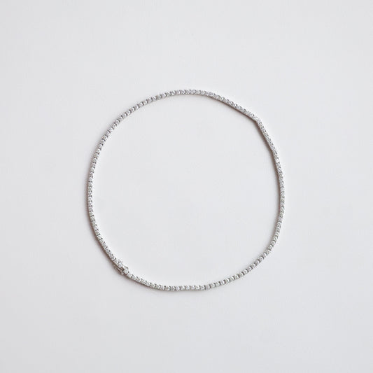 3mm Full Moissanite Tennis Necklace AU750
