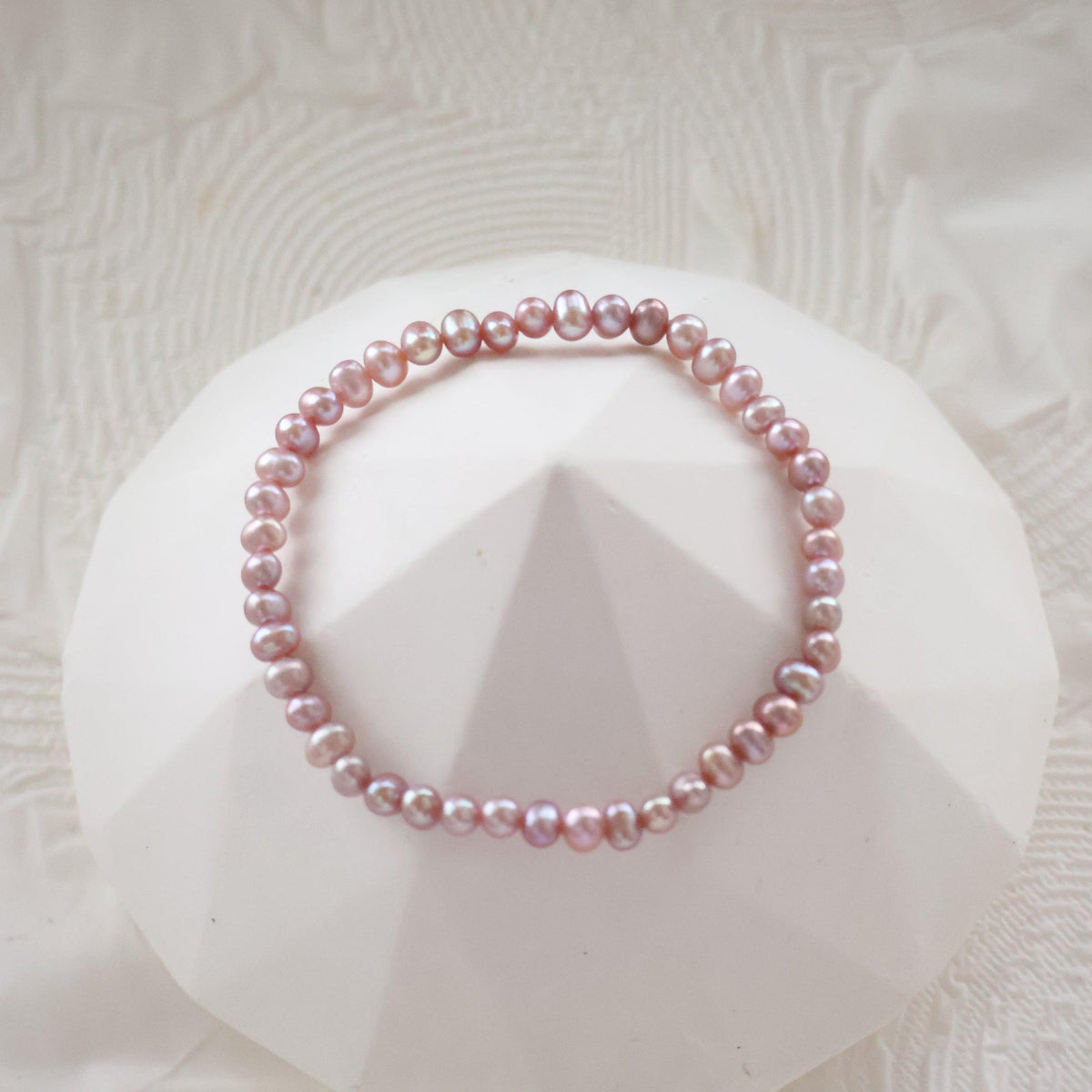 Full Freshwater Pearls Rose Champagne 3mm (Elastic)